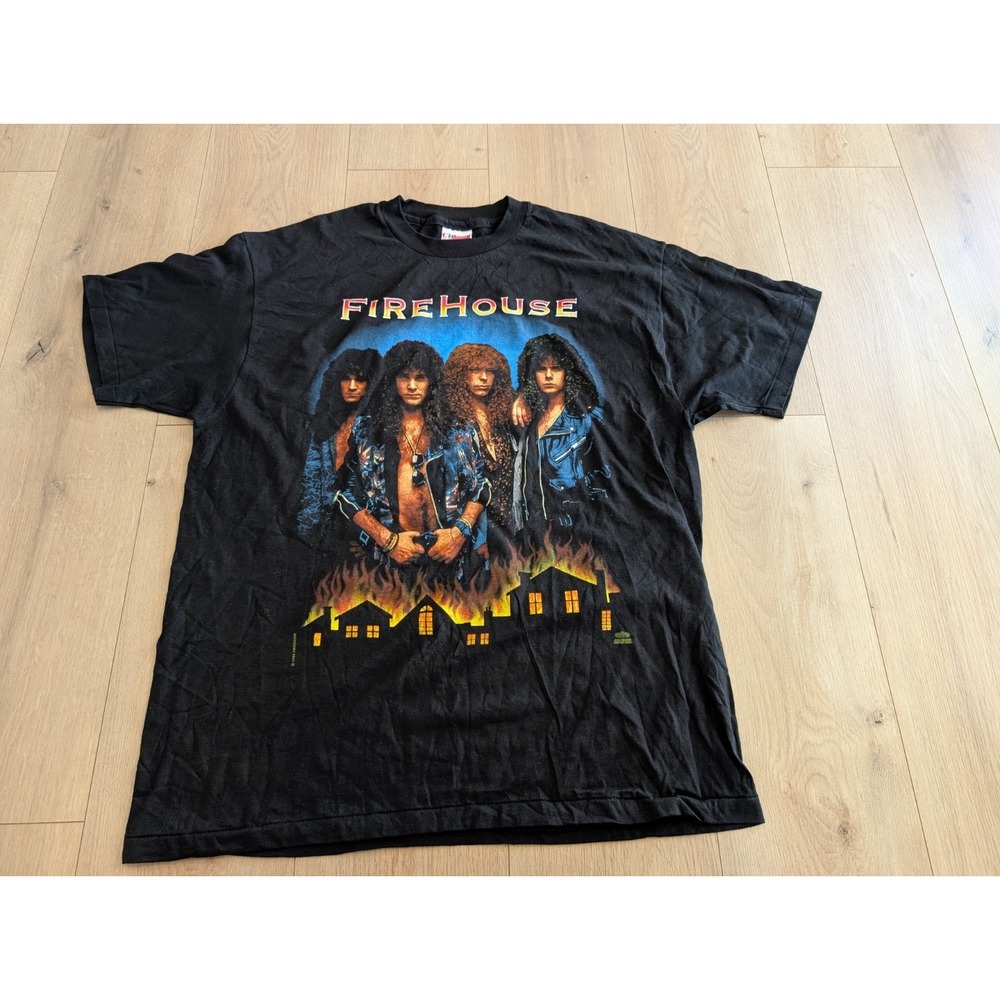 Vintage 90's Firehouse Hold Your Fire Men's Sz XL Concert T-shirt Tour Band Rock